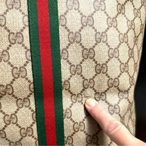 Authentic GUCCI travel bag/ XL tote bag brown monogram coated canvas large - Picture 11 of 16